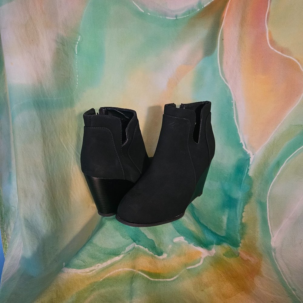 Black Wedge Ankle Booties